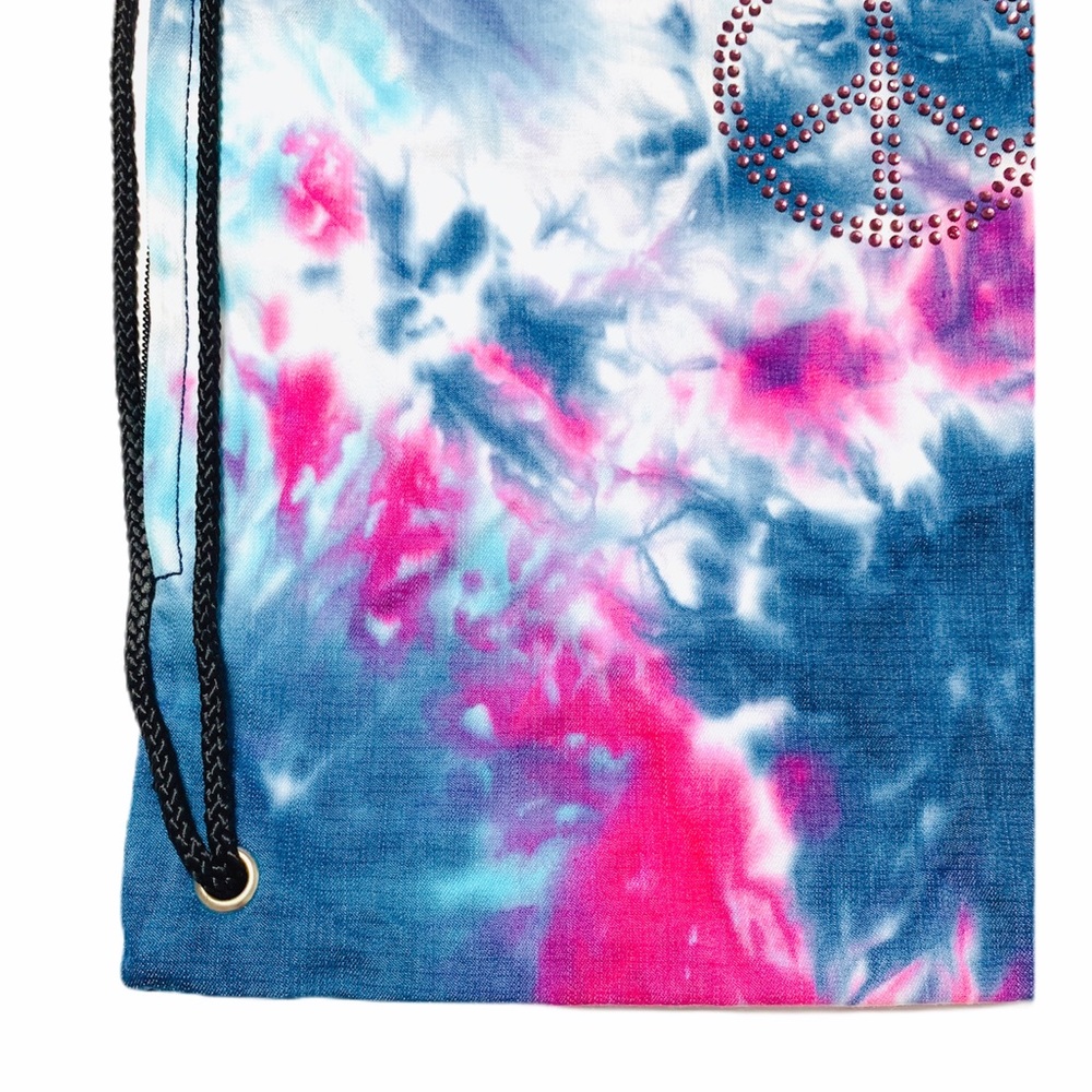 Tie-Dye Printed Drawstring Backpack Infinity Logo - Picture 3 of 5